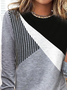 Striped Casual Autumn Daily Loose 1 * Top Long sleeve Crew Neck Regular T-shirt for Women
