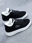 Text-print Warm Lined Lace-Up Sneakers
