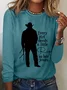 Women Funny Word Every Girl Needs A Little Rip In Her Jeans Text Letters Cotton-Blend Long Sleeve Top