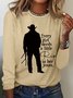 Women Funny Word Every Girl Needs A Little Rip In Her Jeans Text Letters Cotton-Blend Long Sleeve Top