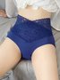 Lace Splicing Receiving Abdomen Hip Raise High Waist Briefs