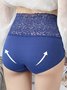 Lace Splicing Receiving Abdomen Hip Raise High Waist Briefs