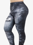 Plus Size 3D Printing Regular Fit Casual Leggings