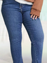 Plus Size Plain Regular Fit Casual Jeans