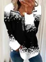 Plus Size Casual Zipper Printed Sweatshirt