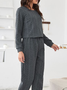 Casual Crew Neck Loose Long sleeve Two-Piece Set