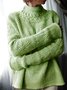 Women Vacation Plain Autumn Crew Neck Heavyweight Daily Long sleeve Loose Wool/Knitting Sweater