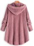 zolucky Cozy Fleece Hooded Sherpa Coat Symmetrical Button Teddy Bear Coat