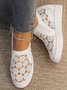 Flower Embroidery Lace Detail Hidden Heeled Shoes