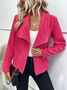 Shawl Collar Casual Pink Jacket Valentine's Day Top