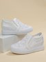 Flower Embroidery Lace Detail Hidden Heeled Shoes