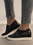 Flower Embroidery Lace Detail Hidden Heeled Shoes