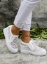 Flower Embroidery Lace Detail Hidden Heeled Shoes