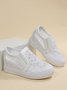 Flower Embroidery Lace Detail Hidden Heeled Shoes