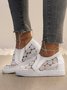 Flower Embroidery Lace Detail Hidden Heeled Shoes