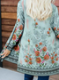 Floral Printed Casual Jersey Cardigan