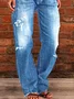 Loose Plain Casual Denim Jeans