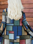 Casual Geometric Printed Jersey Cardigan