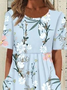 Plus Size Floral Short Sleeve Woven Dress