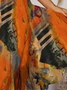 Plus Size V Neck Abstract Casual Loose Dress