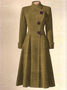 Vintage Wool Blend Winter Buttoned Ruched High Waist Slim Fit Stand Collar Overcoat