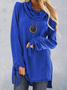 Long Sleeve Cotton Cowl Neck Hoodies & Sweatshirt