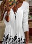 Regular Fit Casual  Zipper Floral Midi Dress
