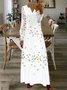 Loose Casual Notched Butterfly Dress