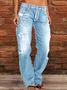 Loose Plain Casual Denim Jeans