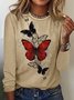 Women's Fashion Butterfly Graphic Printing Casual Regular Fit Top