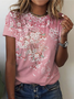 Floral Crew Neck Loose Casual T-Shirt