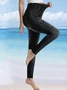 Women's Tights Pants Trousers Faux Denim Blue Black High Waist Fashion Casual Weekend Stretchy Full Length Tummy Control Plain Tight Leggings