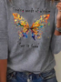 Butterfly Long sleeve Loose Casual T-Shirt