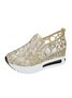 Fashion Sequin Breathable Mesh Slip On Platform Sneakers