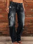 Loose Plain Casual Denim Jeans