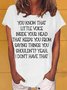 Women's Little Voice Inside Your Head Funny Casual Crew Neck T-Shirt
