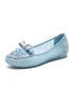 Elegant Applique Bowknot Decor Lace Split Joint Flat Shoes