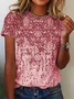 Ethnic Loose Casual Jersey T-Shirt