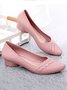 Comfortable Soft Sole Waterproof Pointed Toe Shallow Mouth Chunky Heel Shoes