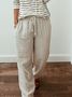 Casual Loose Plain Cotton Pants
