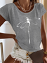 Basic Casual Loose Dragonfly Logo Crew Neck Jersey Short Sleeves T-Shirt 