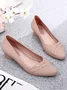 Comfortable Soft Sole Waterproof Pointed Toe Shallow Mouth Chunky Heel Shoes