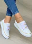Chain Decor Lace-up Casual Skate Shoes