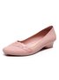 Comfortable Soft Sole Waterproof Pointed Toe Shallow Mouth Chunky Heel Shoes