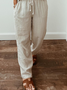 Casual Loose Plain Cotton Pants