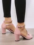 Beads Decor Chunky Heel Ankle Strap Sandals