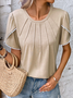 Crew Neck Casual Plain Shirt