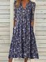 Plus Size Casual Short Sleeve Woven Dress