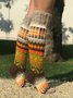 Colorful woolen flower socks