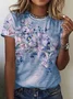 Floral Crew Neck Loose Casual T-Shirt